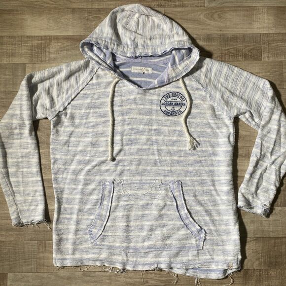 Lake Norfolk Jordan Marina Nautical Striped Lightweight Sweater Size L - Picture 1 of 8